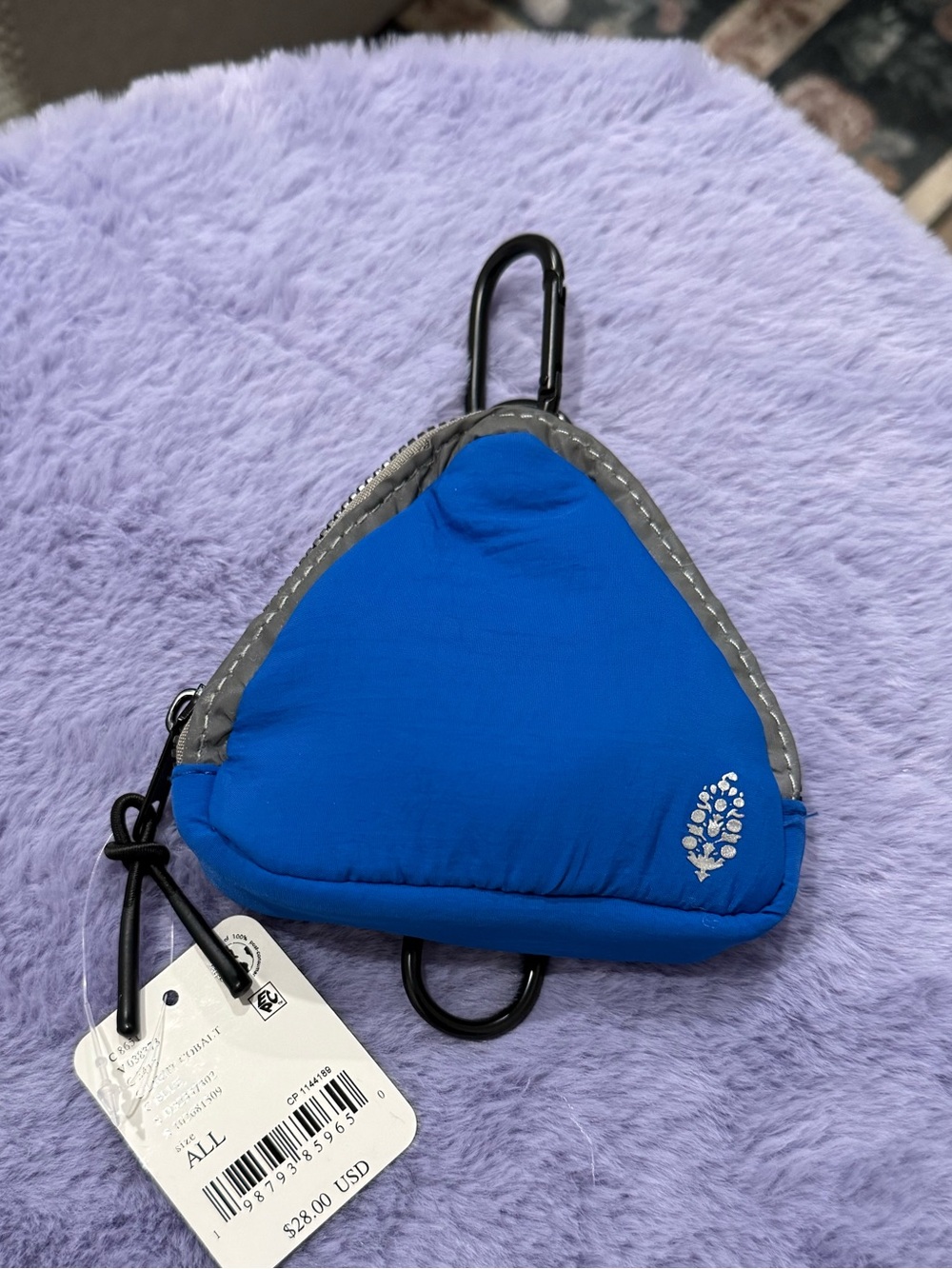Free People FP Movement Altitude Multi Mini Pouch Blue Triangle Crossbody Hiking